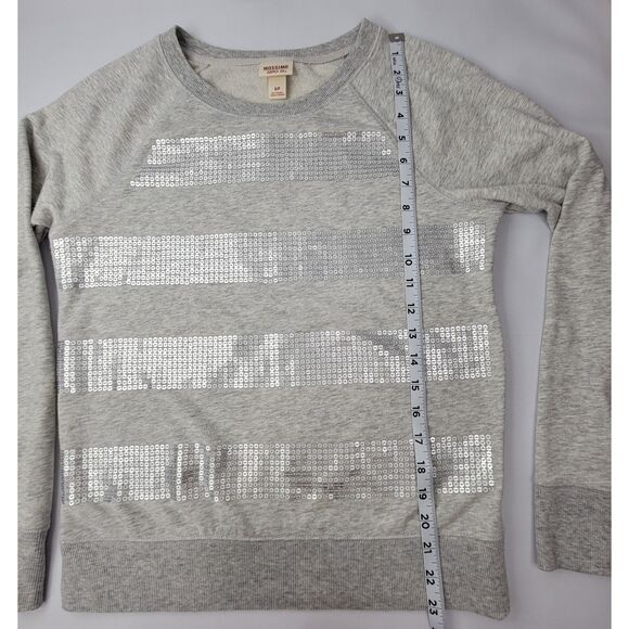 Mossimo Supply Co french terry gray heather sequin sweatshirt small - Picture 7 of 8